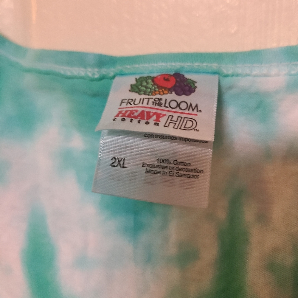 2X Turquoise Tie Dyed Tank Top - Picture 3 of 5